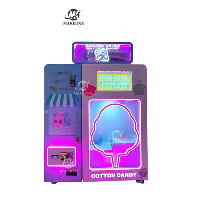 Mesin Jual Permen Baja Berkeuntungan Tinggi Komersial Otomatis Cerdas Mesin Pembuatan Gula Berwarna-warni Cotton Candy Mac